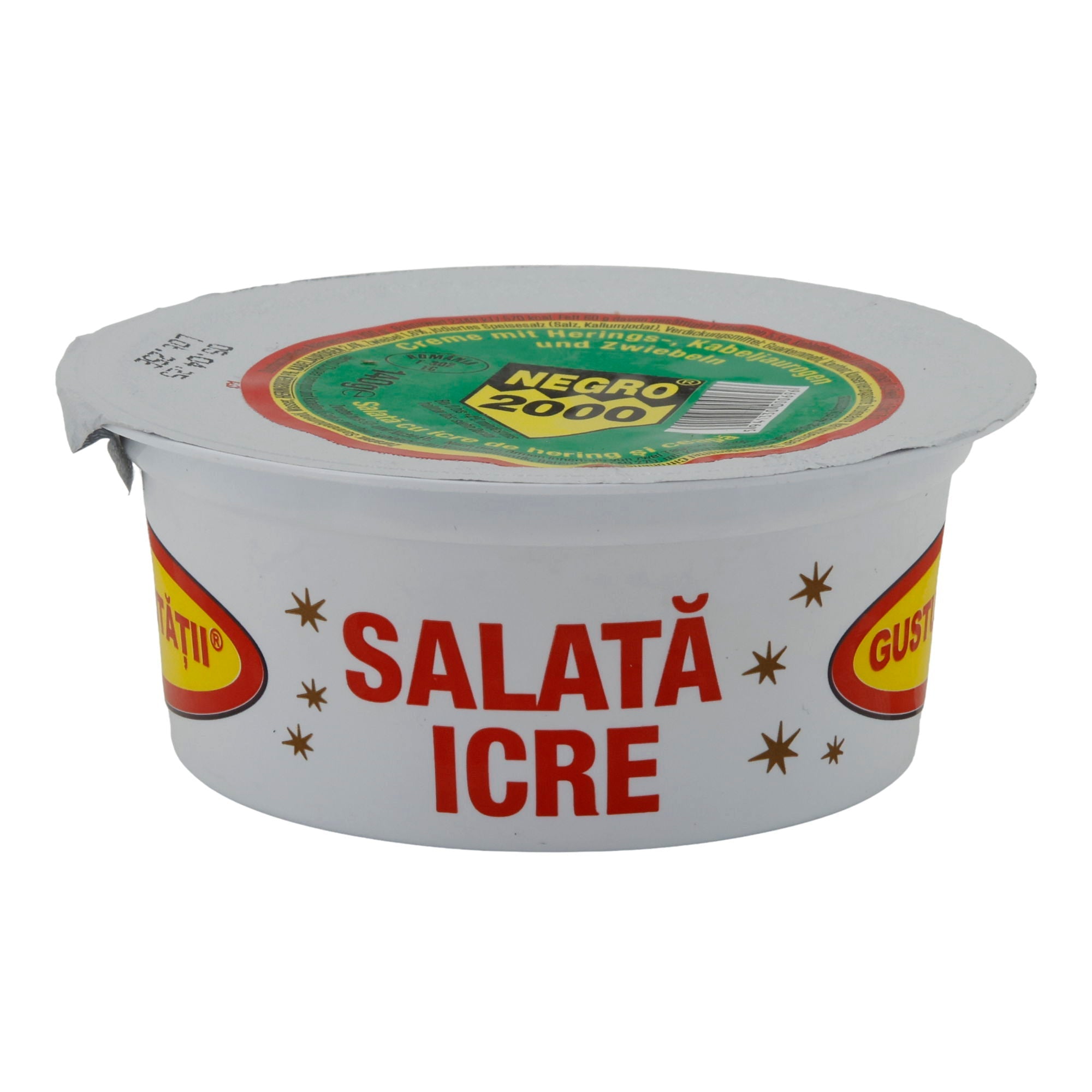 Heringsrogen-Aufstrich Negro 2000 Salată cu Icre de Hering și Ceapă | Aufstrich | Mit Zwiebeln | 140 g NEGRO